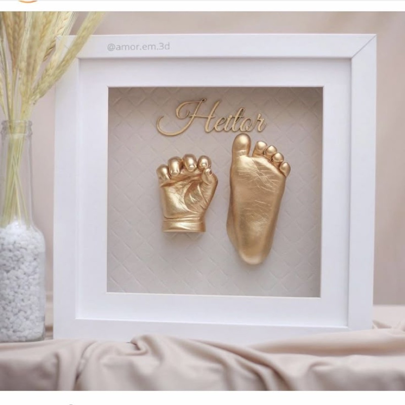 1 Hand + 1 Foot - Name + Frame 3D casting